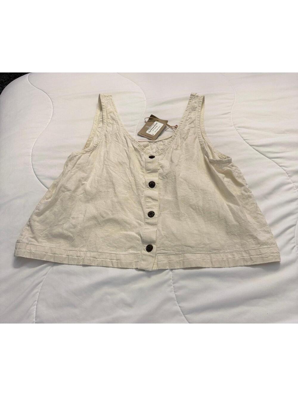 NWT Patagonia Women’s Garden Island Top Cream Button Front Tank Crop Top